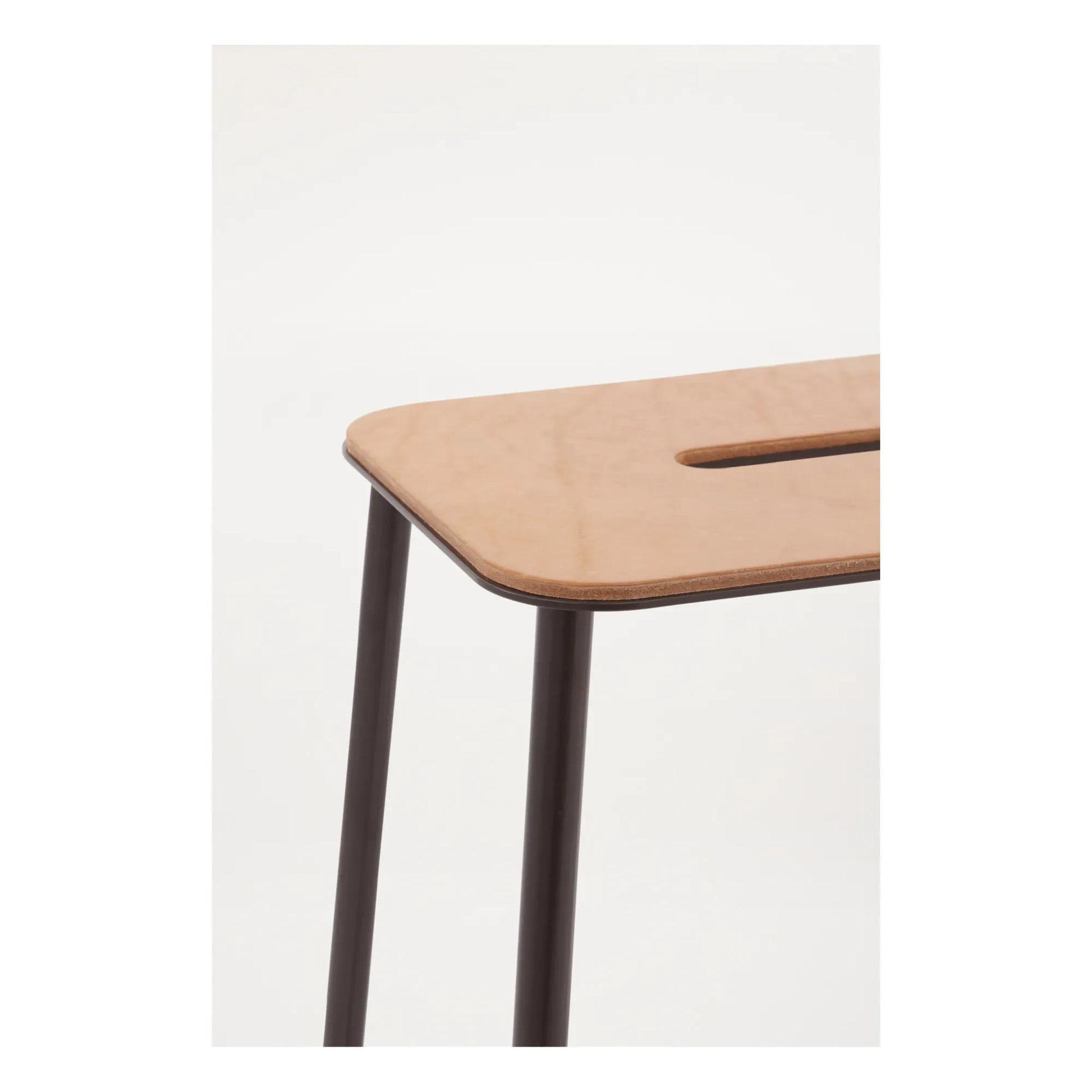 Frama - Adam Stool with Leather Seat | Black