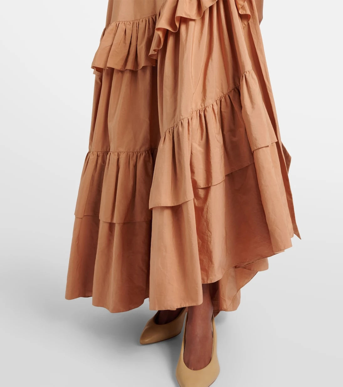 Chloé - Asymmetric ruffled cotton maxi skirt