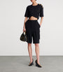 Balmain Black Wool Bermuda Shorts