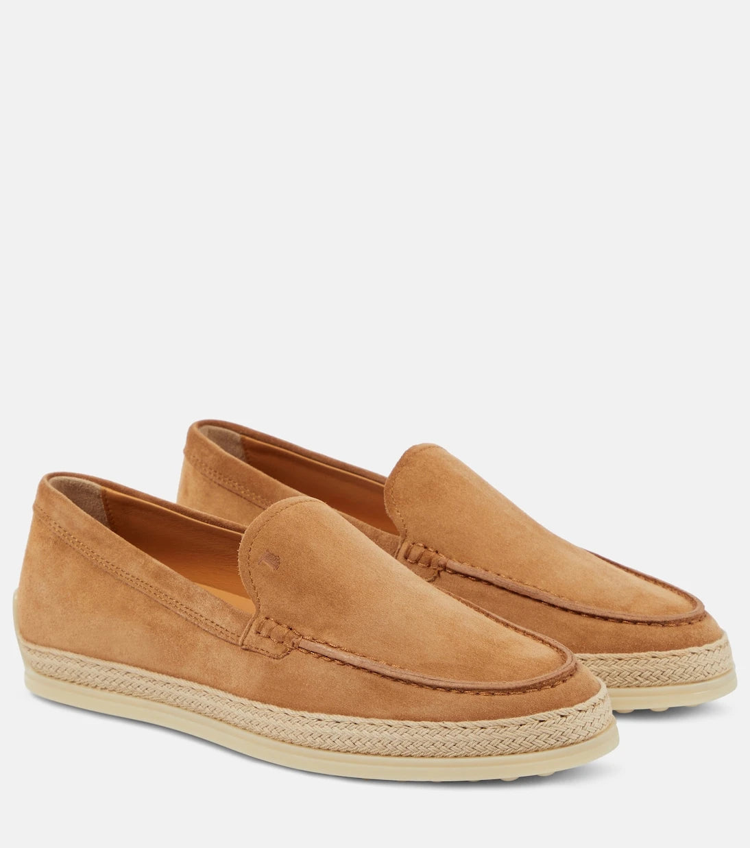 Tod's - أحذية موكاسين من الشمواه بحواف من الجوت