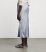 ANINE BING Blue Silk Bar Maxi Skirt
