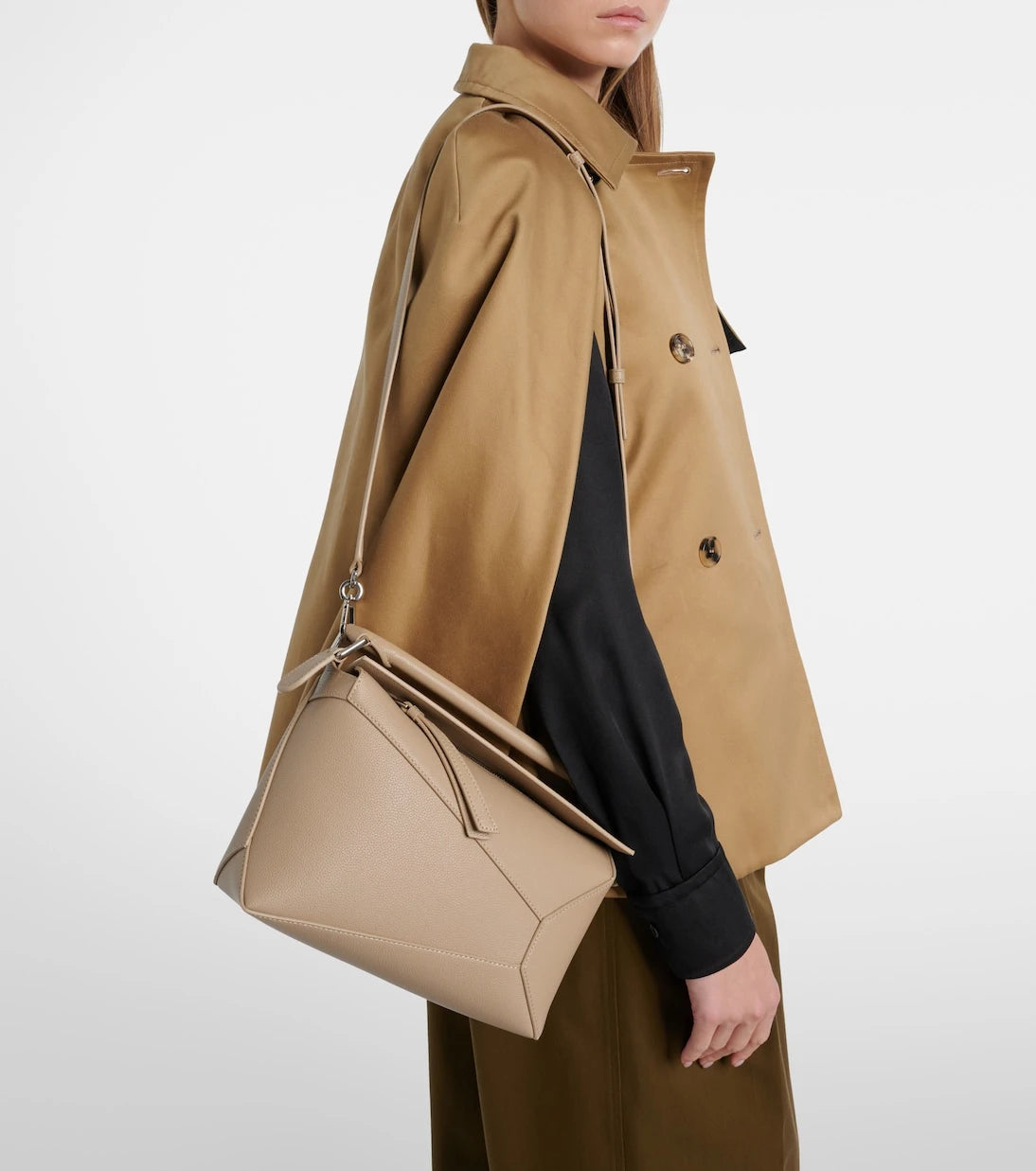 Loewe - حقيبة توت جلد صغيرة Puzzle Edge