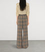 Burberry Check Belted Wide-Leg Trousers