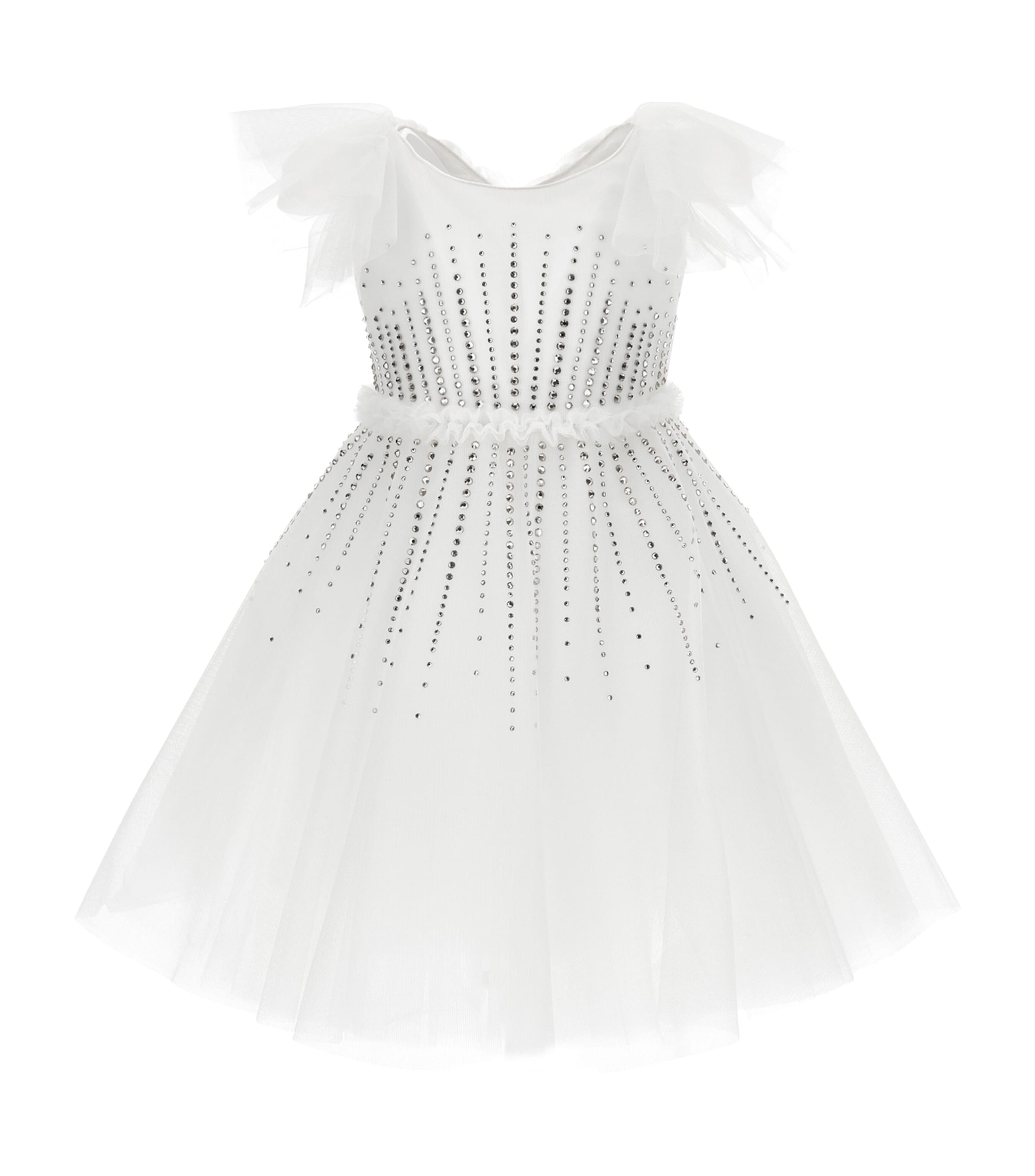 White Tulle Embellished Dress (2-12 Years)