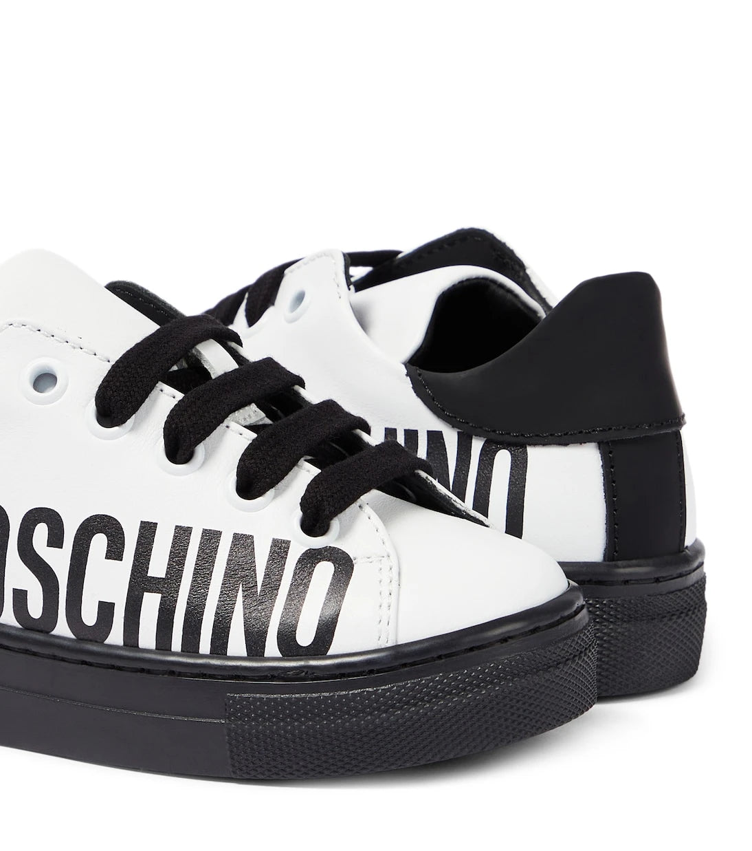 Moschino Kids - أحذية رياضية جلدية بشعار
