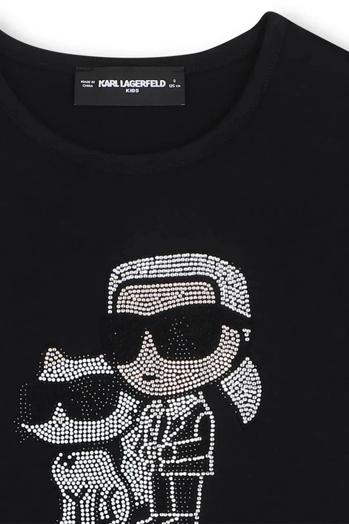 Karl Lagerfeld çocuklar için pamuklu uzun kollu bluz