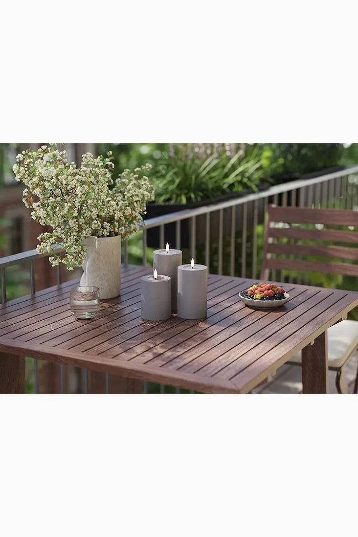 Led Mum Deluxe Homeart Gra Blok Mum 10 x 20 cm