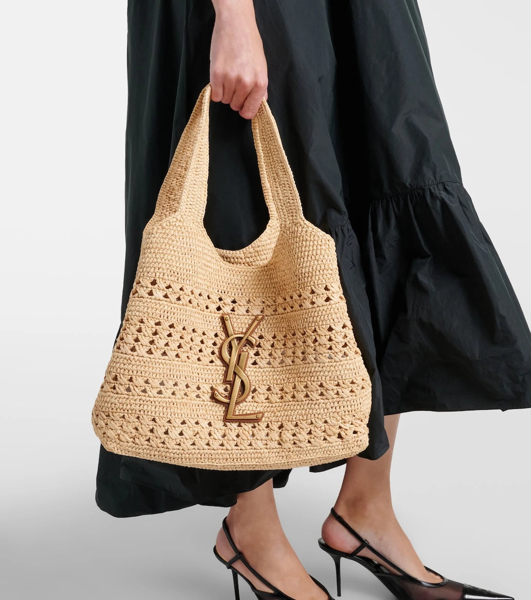 Saint Laurent - Icare Medium raffia tote bag
