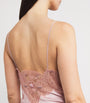 Rosamosario Pink Silk Embellished Slip Dress