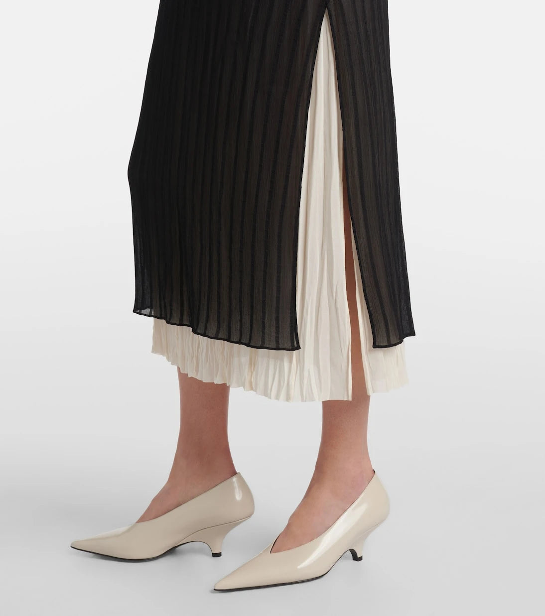 Vince - Striped midi skirt