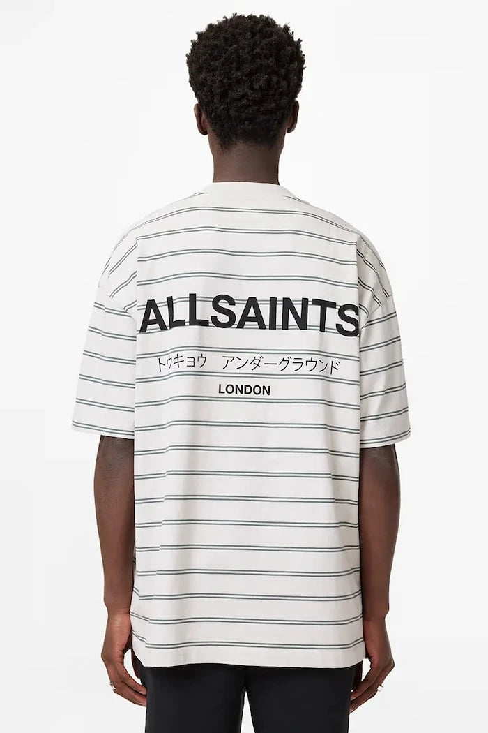 AllSaints тениска мъжка от памук UNDERGRND STRIPE SS