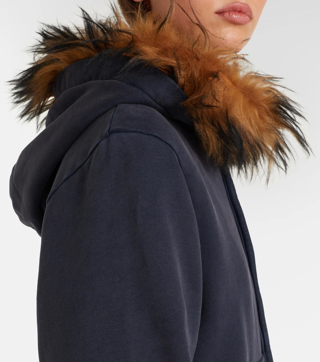 Acne Studios - Shearling-trimmed cotton jersey hoodie