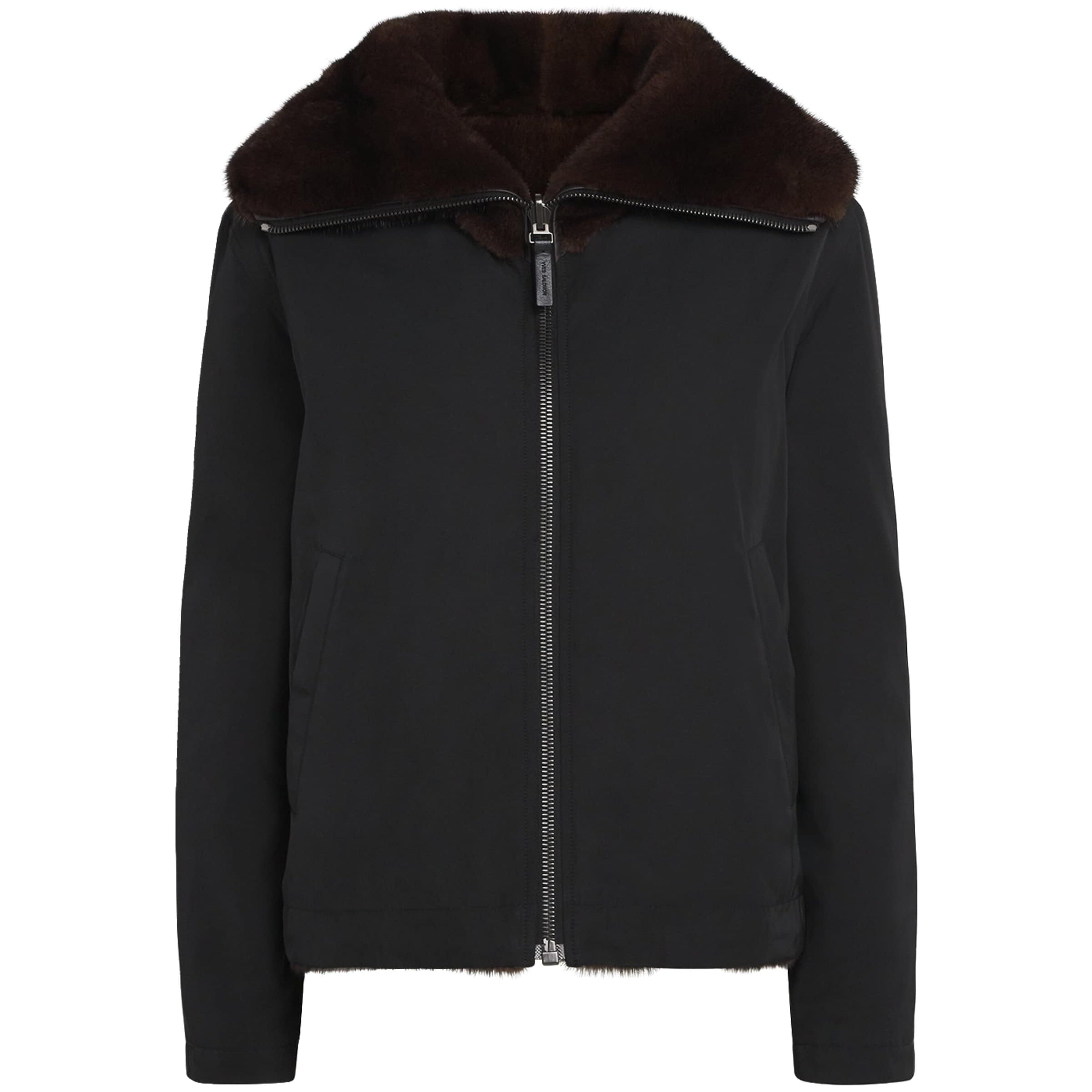 Yves Salomon Black Down-Mink Reversible Puffer Jacket (60cm)