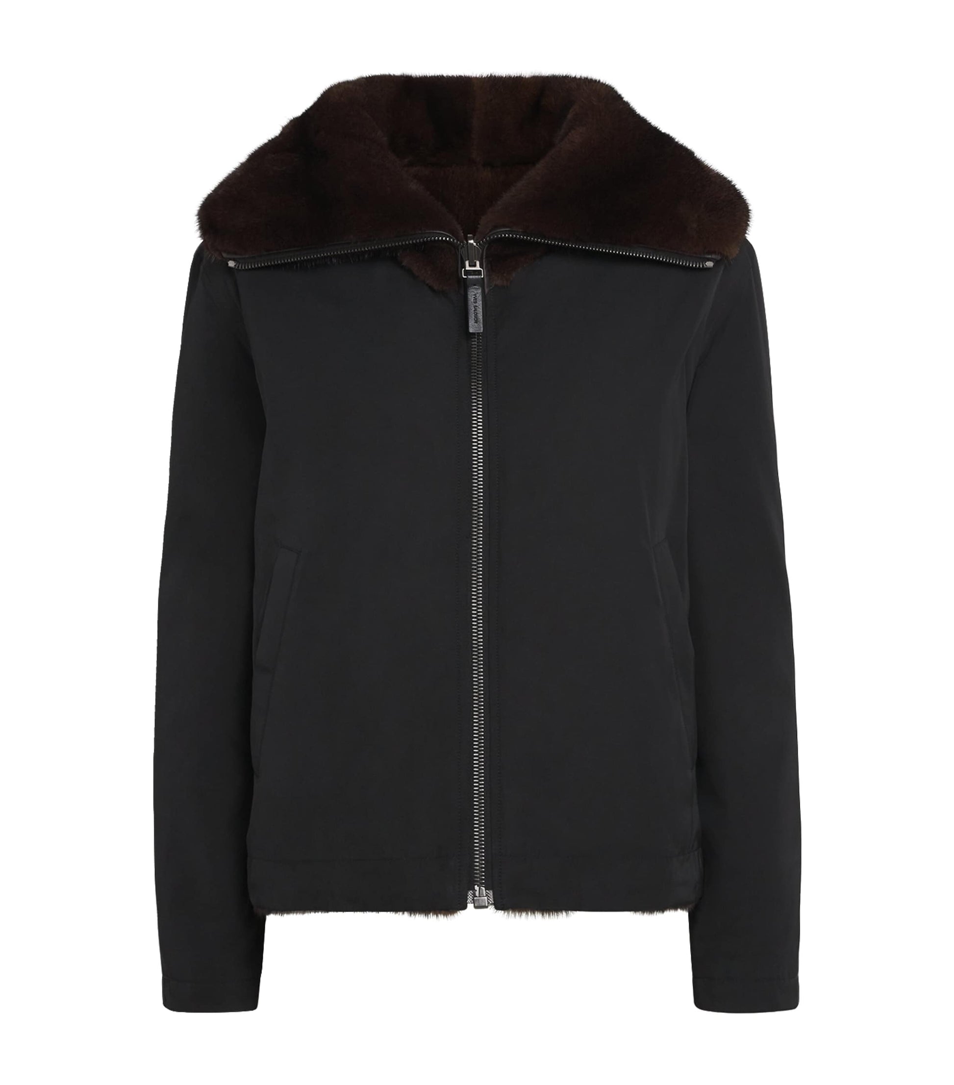 Yves Salomon Black Down-Mink Reversible Puffer Jacket (60cm)