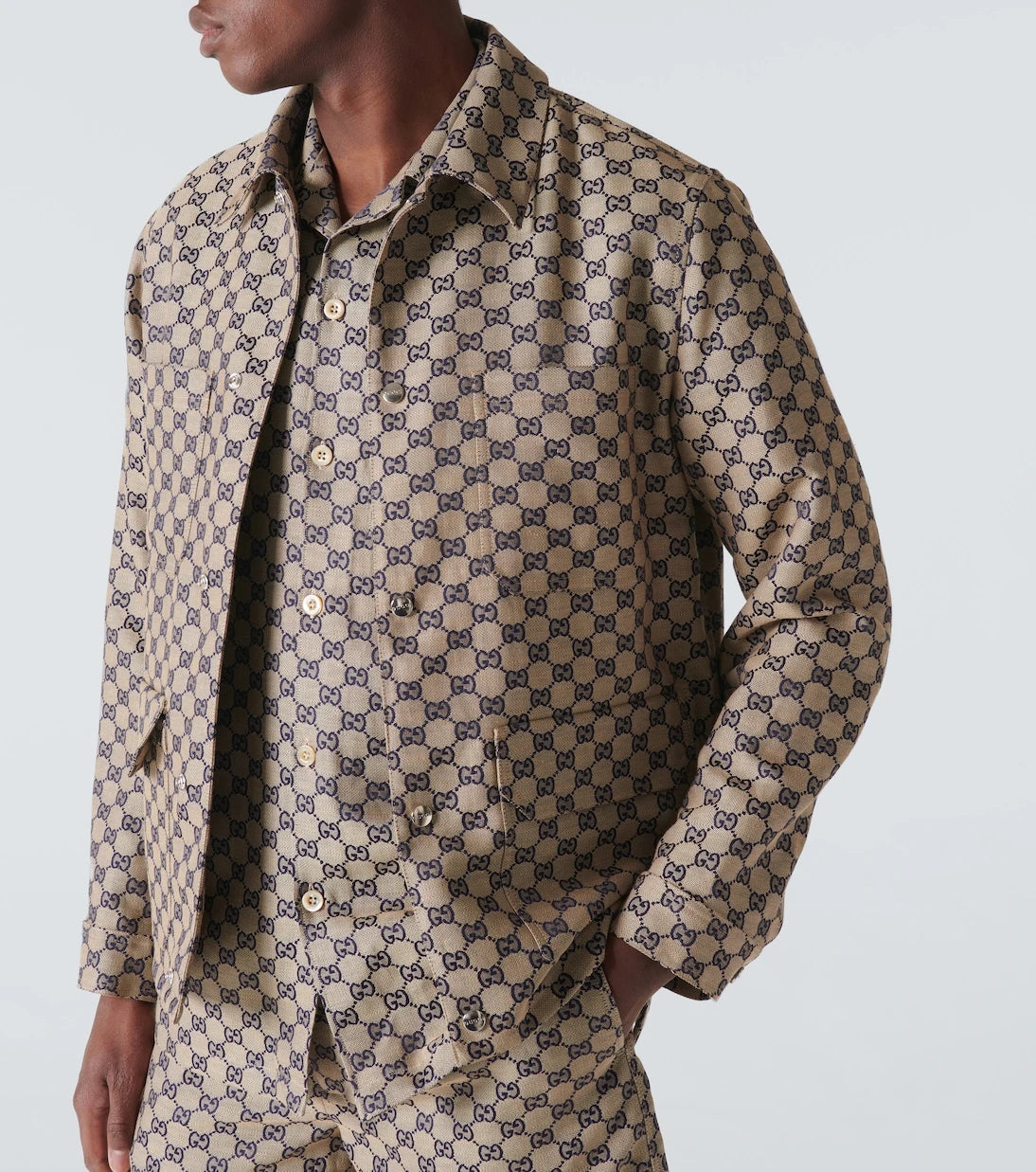 Gucci - GG linen-blend canvas jacket