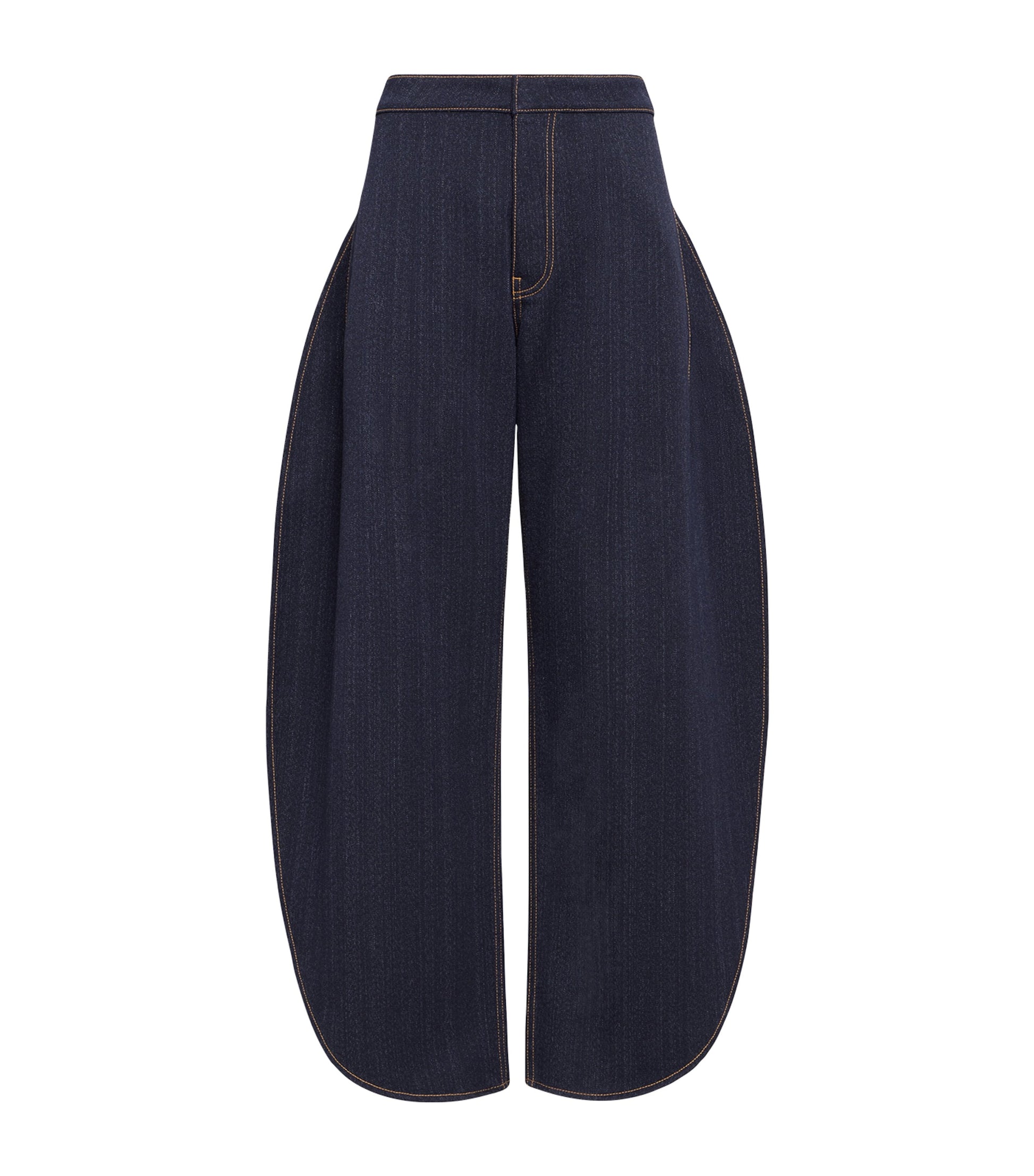 Alaïa Blue Side-Slit Round-Leg Jeans