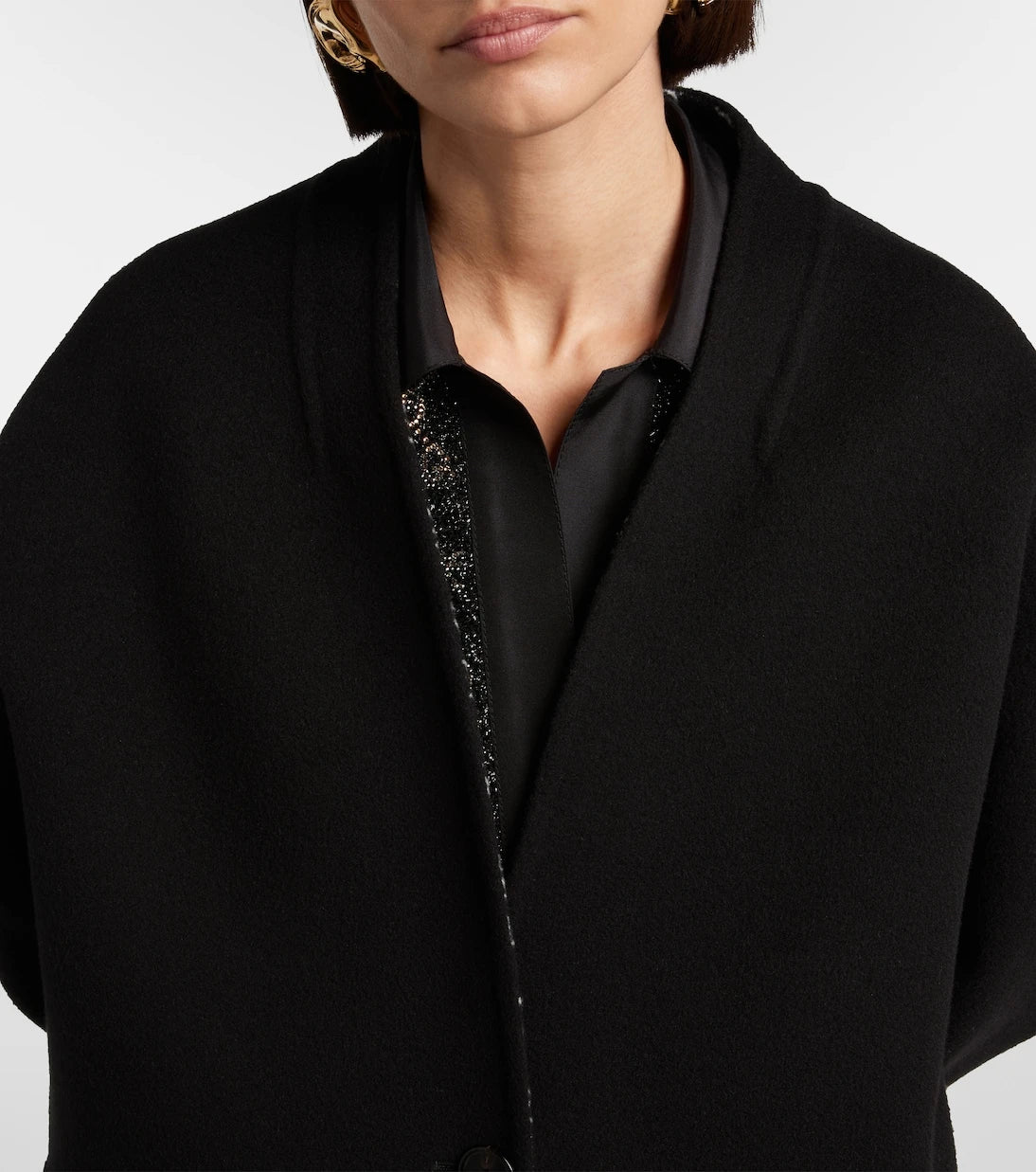 Gucci - Caban reversible leather-trimmed wool coat