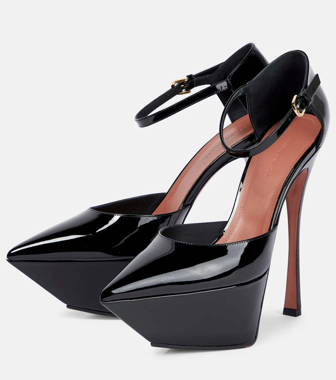 Amina Muaddi - Angelica patent leather platform pumps
