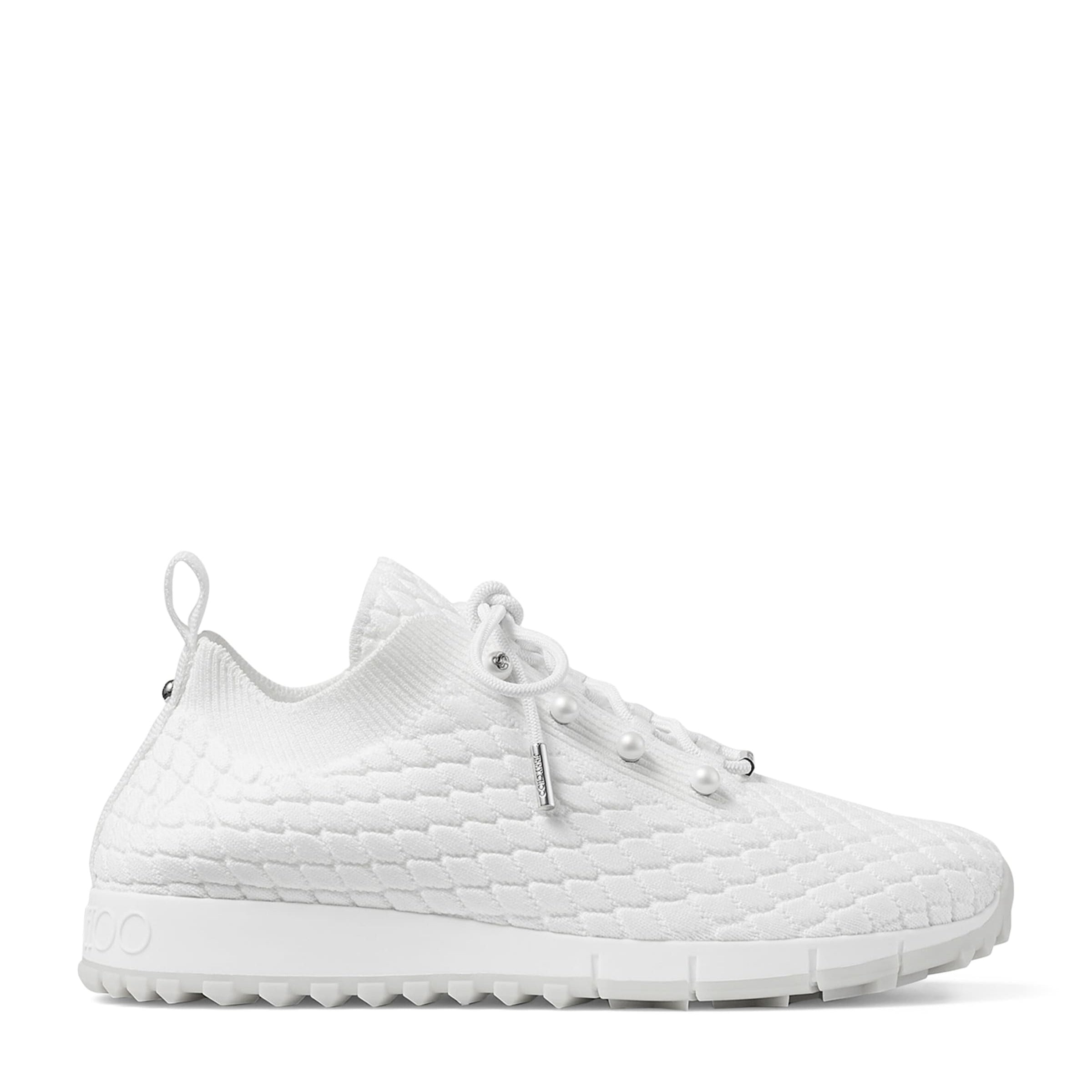 Jimmy Choo White Veles Knitted Sneakers