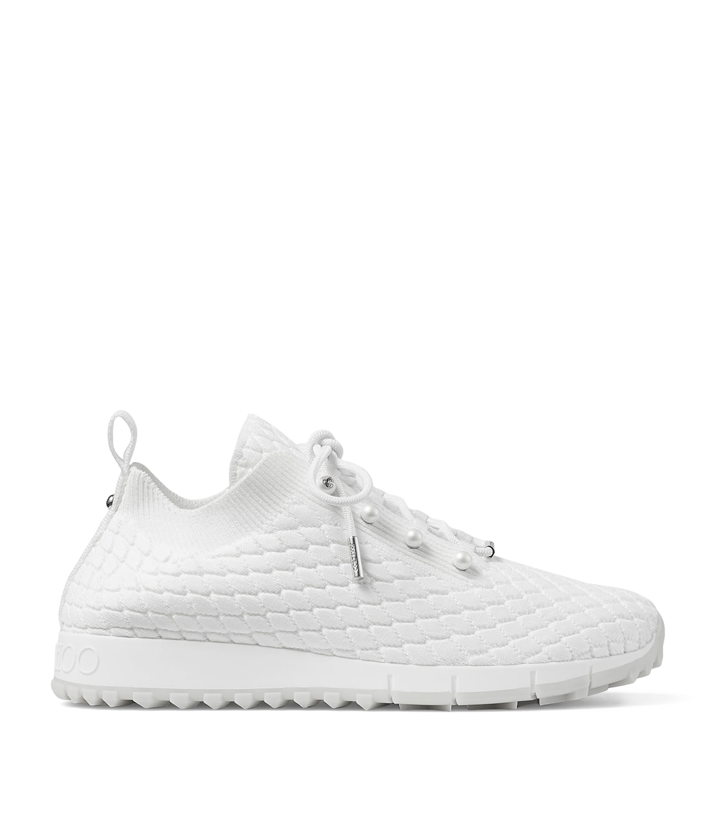 Jimmy Choo White Veles Knitted Sneakers