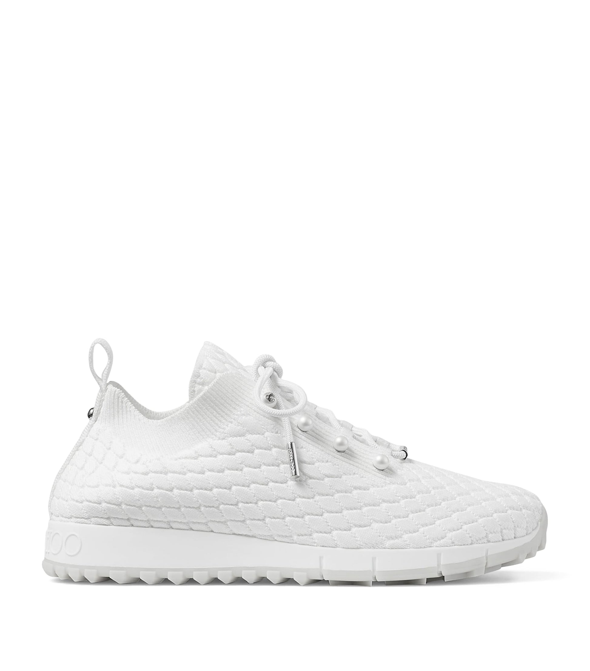 Jimmy Choo White Veles Knitted Sneakers
