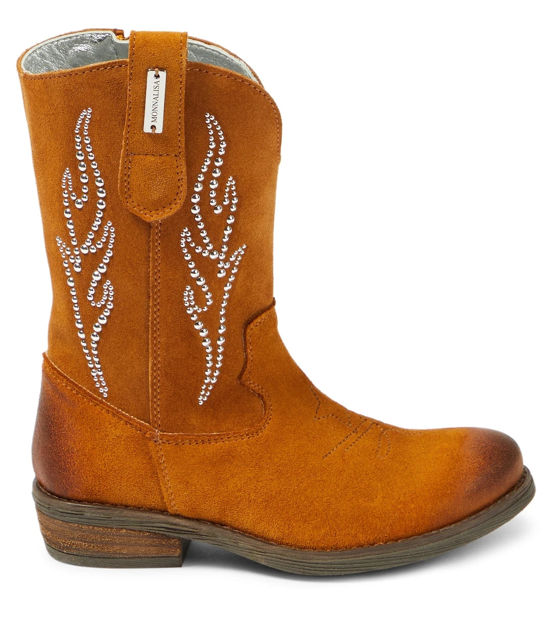 Monnalisa - Studded suede cowboy boots
