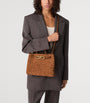 Bottega Veneta Brown Small Suede Andiamo Top-Handle Bag
