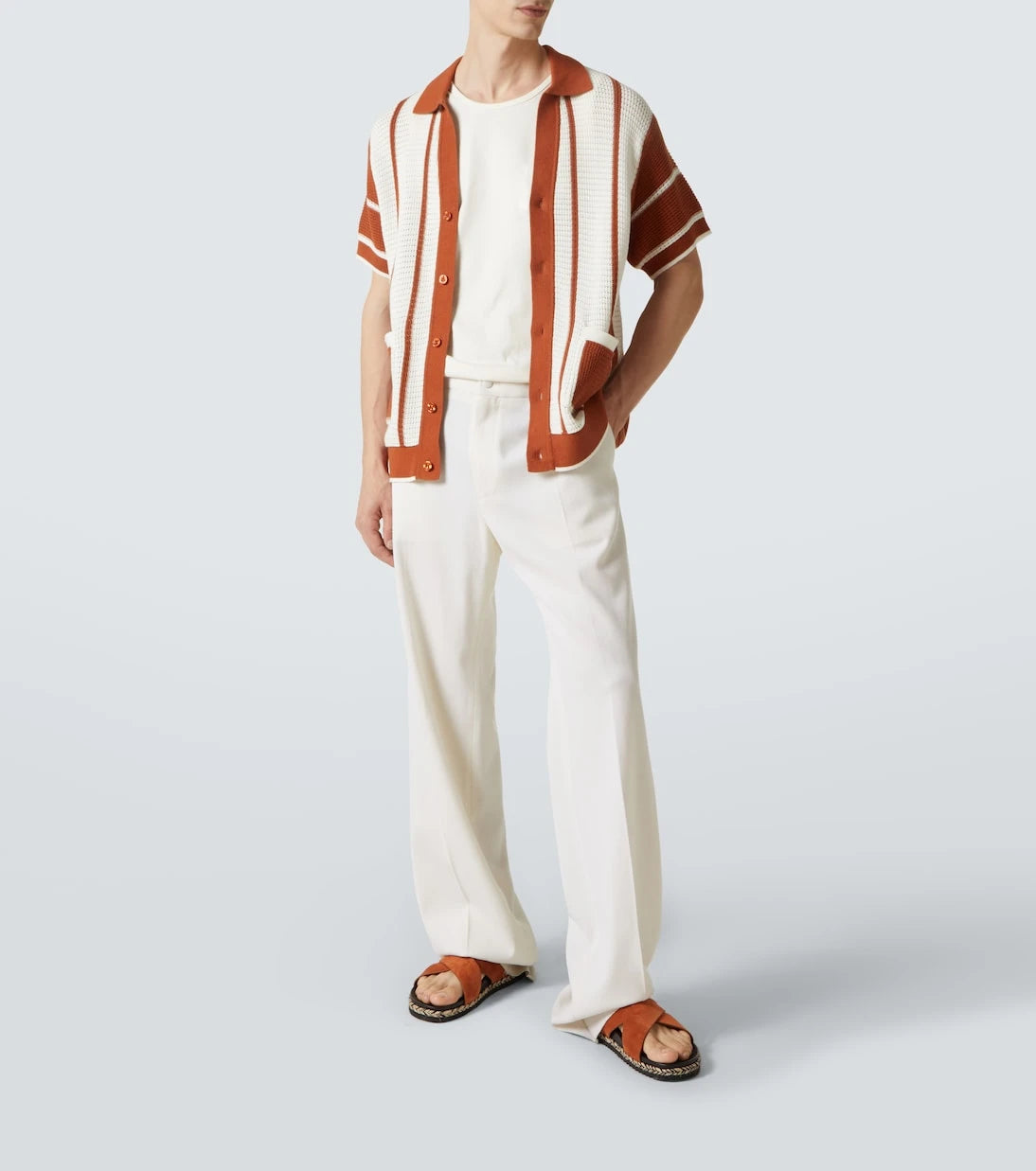 Frescobol Carioca - Fabricio crochet cotton shirt