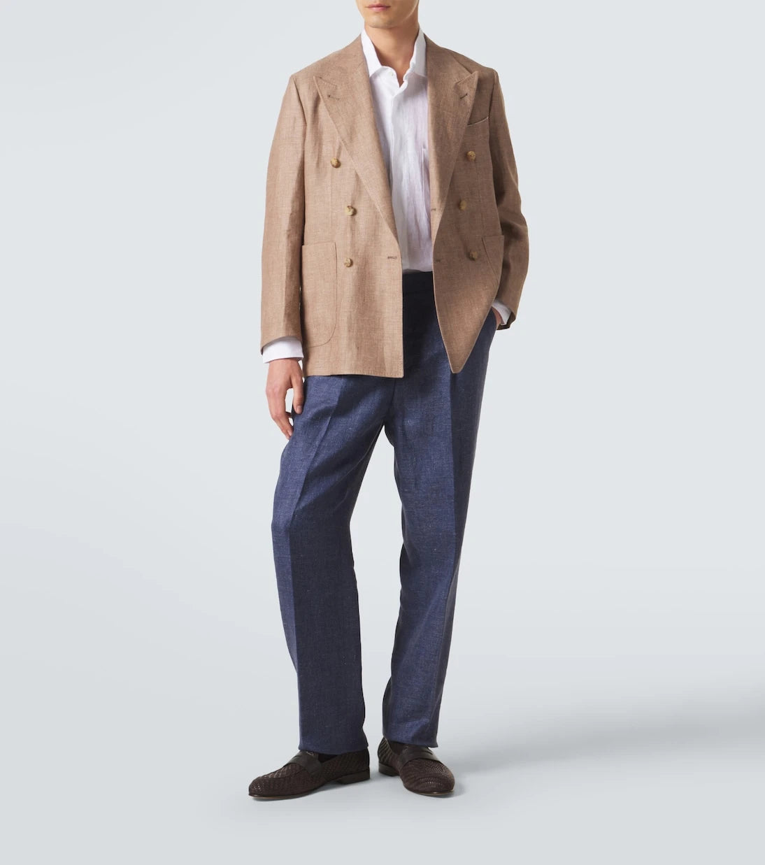 Rubinacci - Herringbone linen and wool blazer