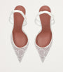 Amina Muaddi White Lace Holli Slingback Heels 95