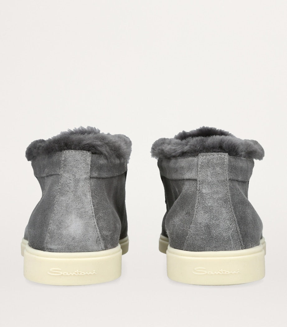 Grey Suede Fortune Ankle Boots