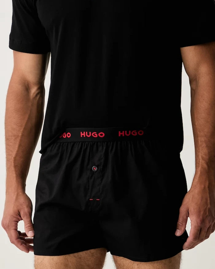 HUGO erkek iki parçalı pamuklu pijama SOREN SHORT SET