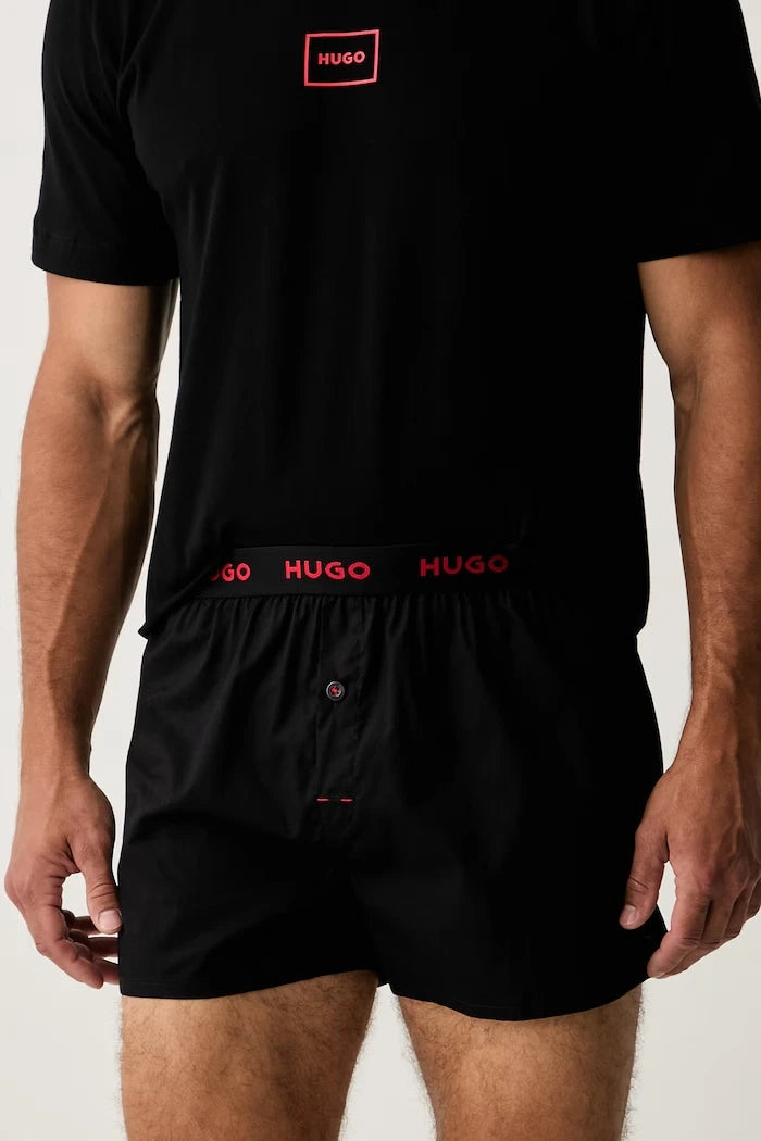 HUGO erkek iki parçalı pamuklu pijama SOREN SHORT SET