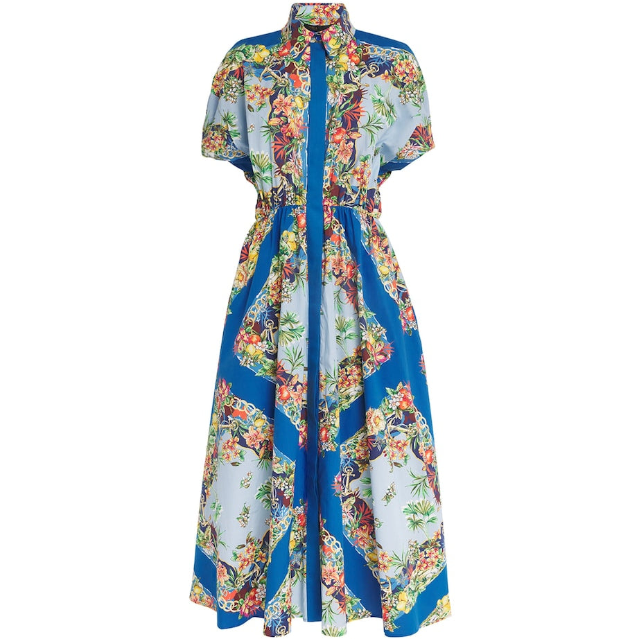 Maje Multi Cotton Floral Midi Dress