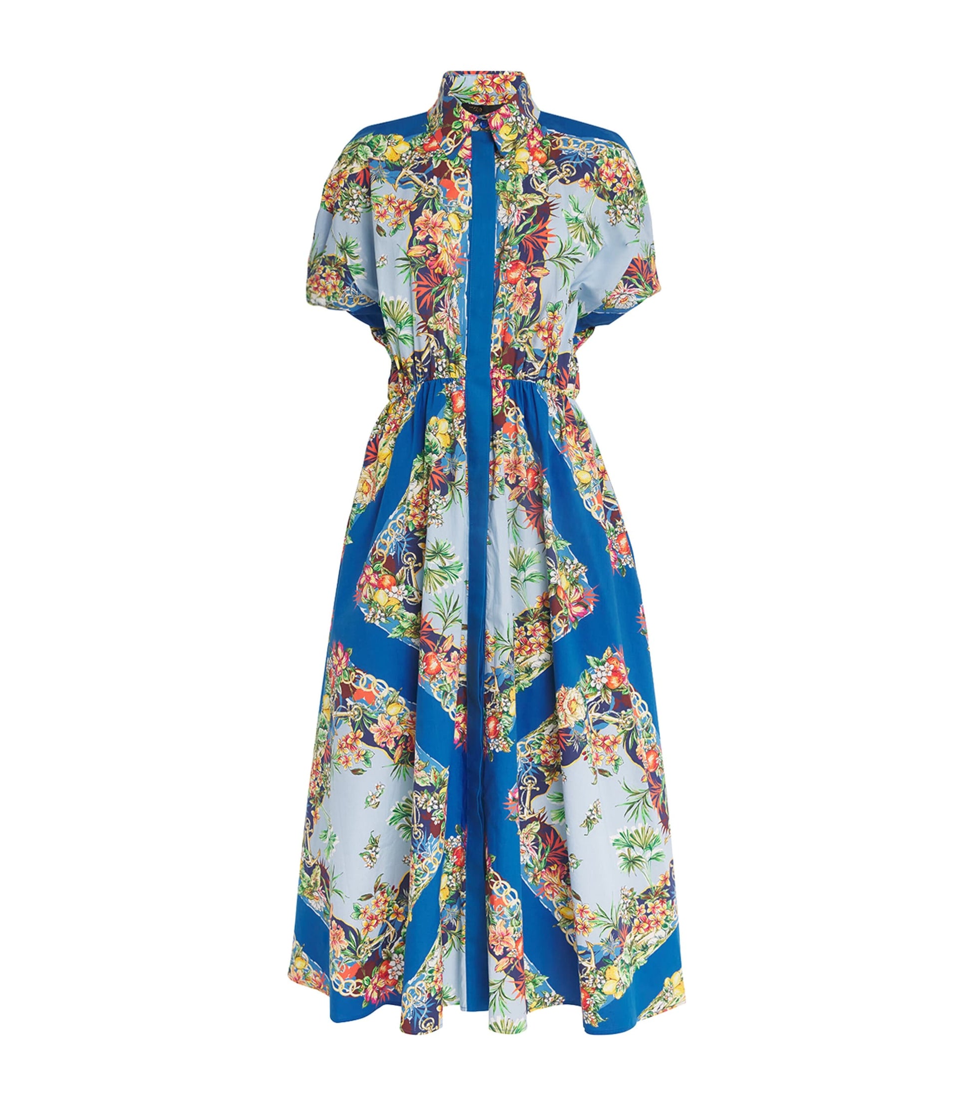 Maje Multi Cotton Floral Midi Dress