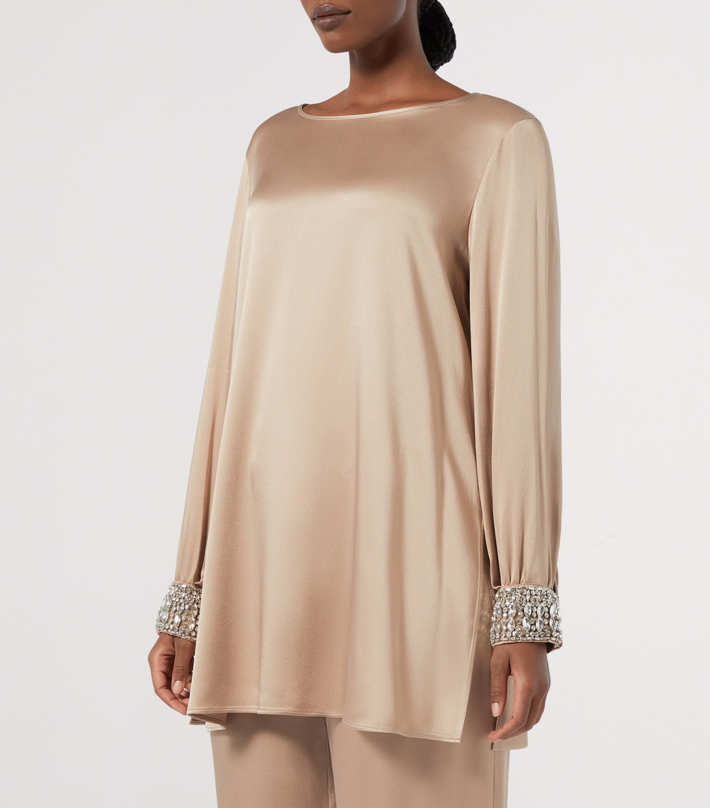 Satin Embellished Liguria Blouse
