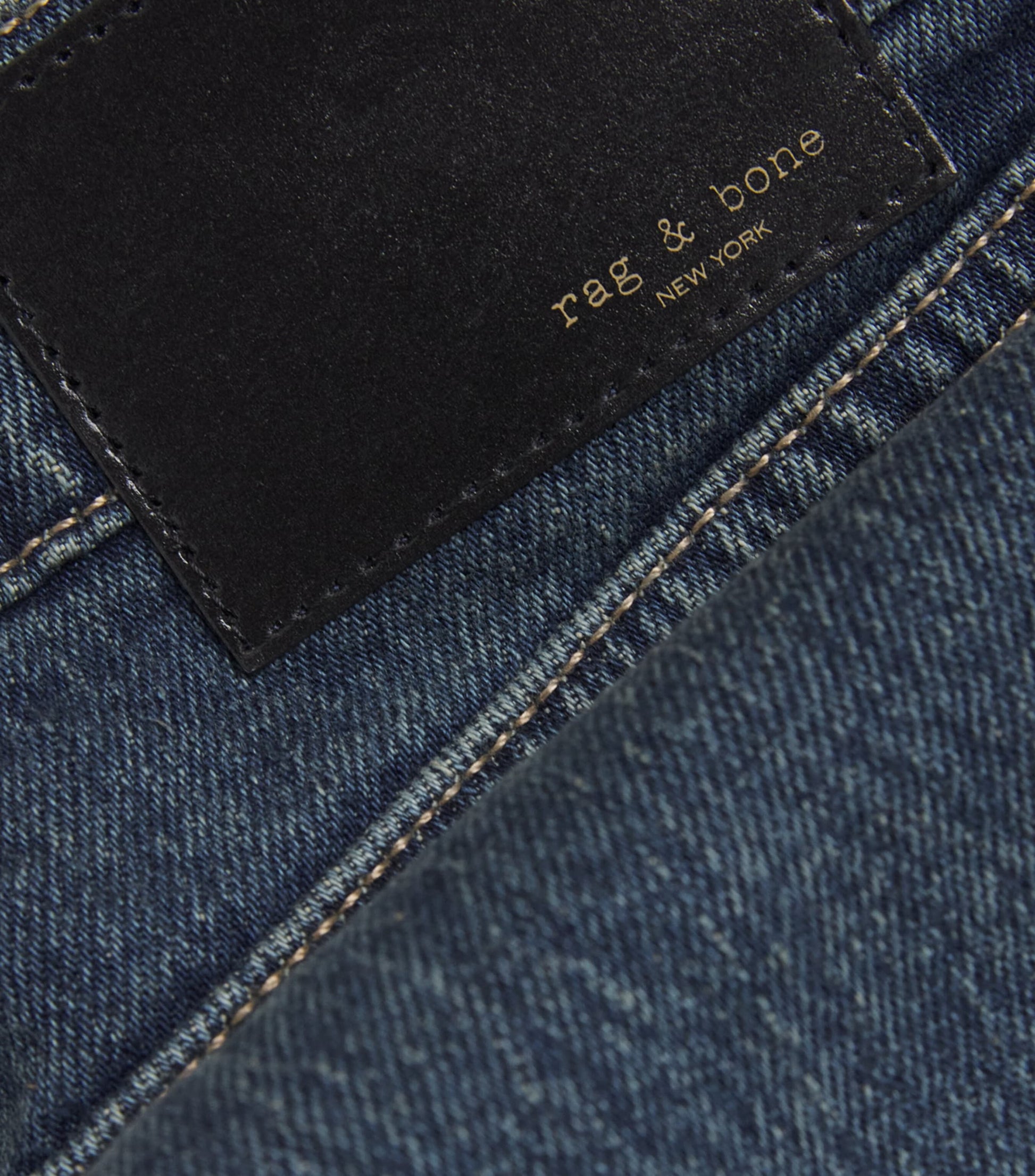 Rag & Bone Blue Harlow Mid-Rise Straight Jeans