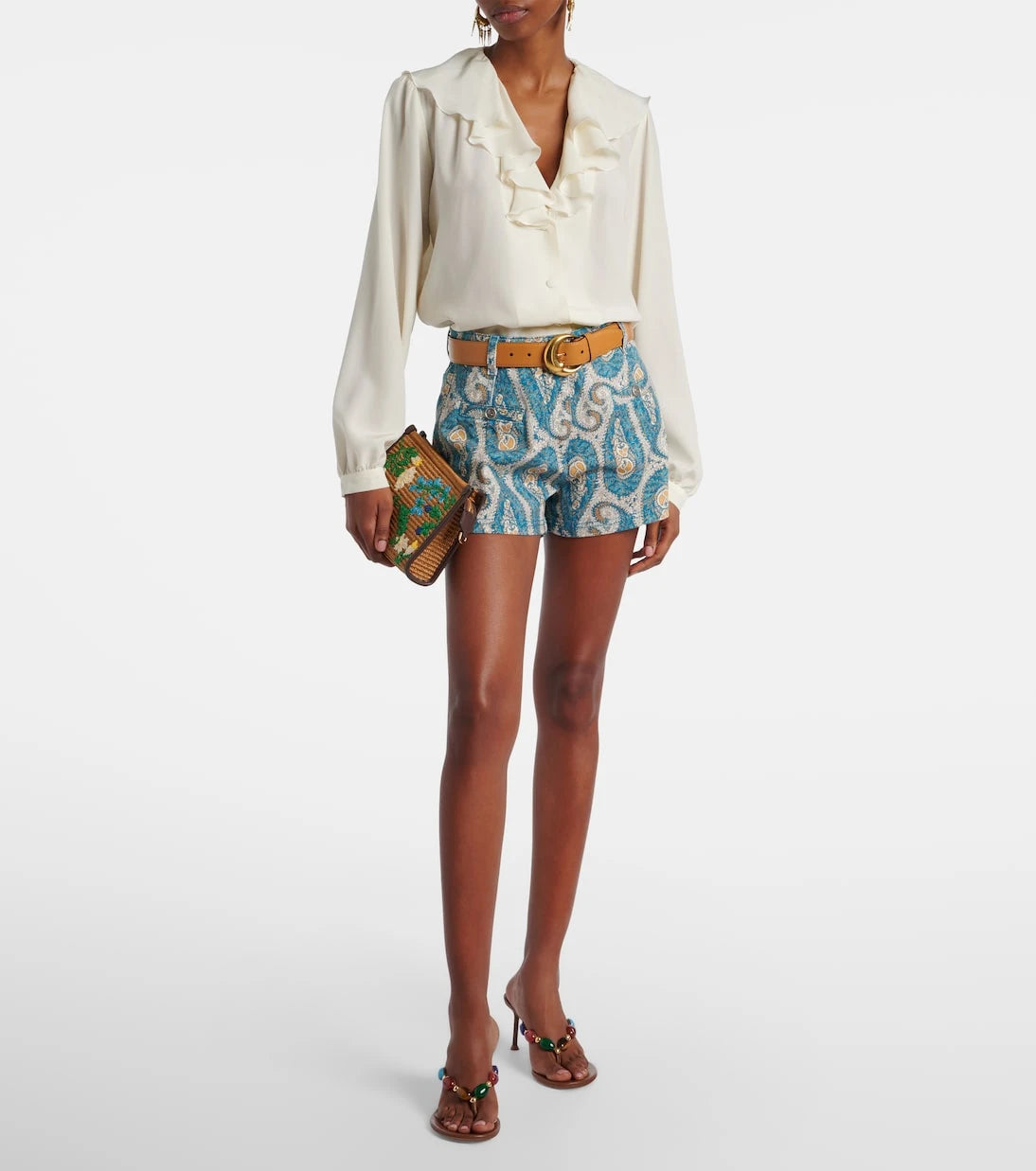 Etro - Paisley denim şort