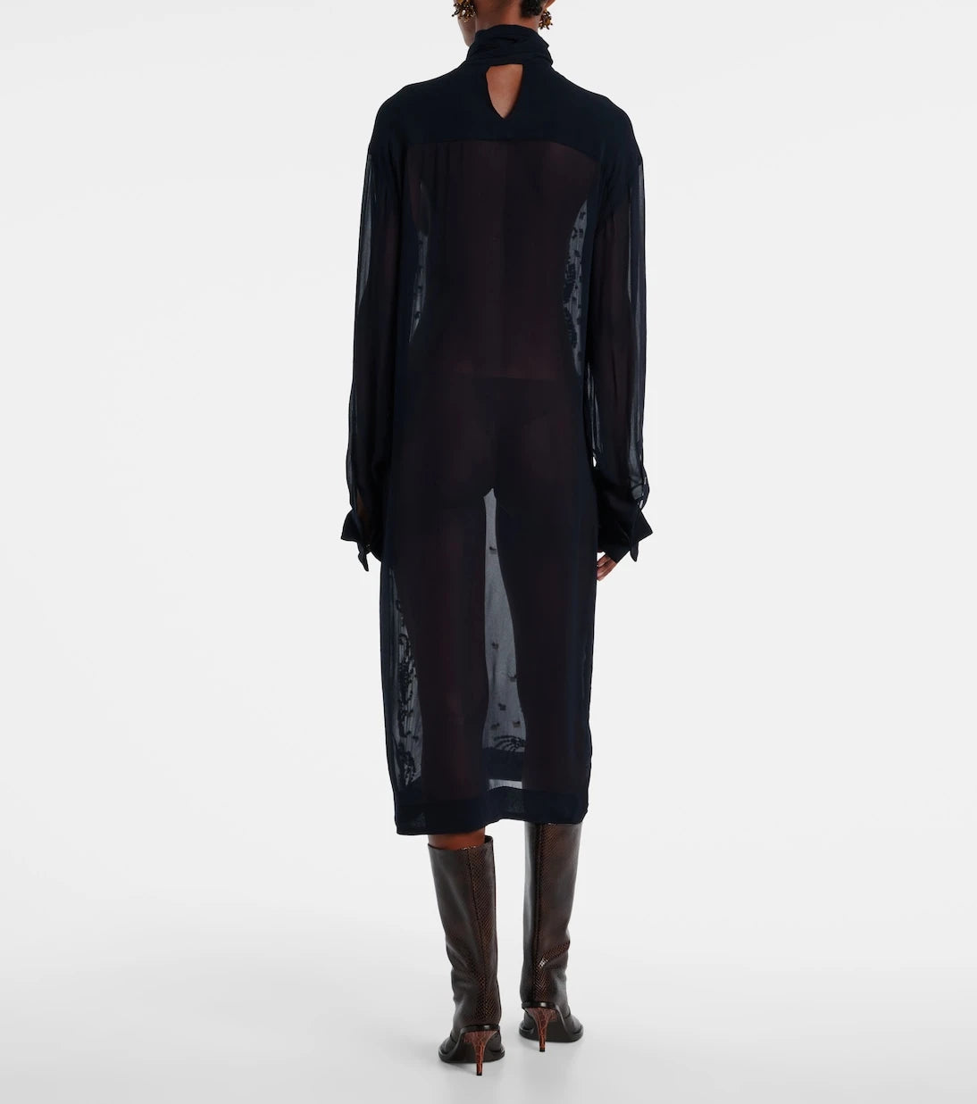 Dries Van Noten - Embellished sheer midi dress