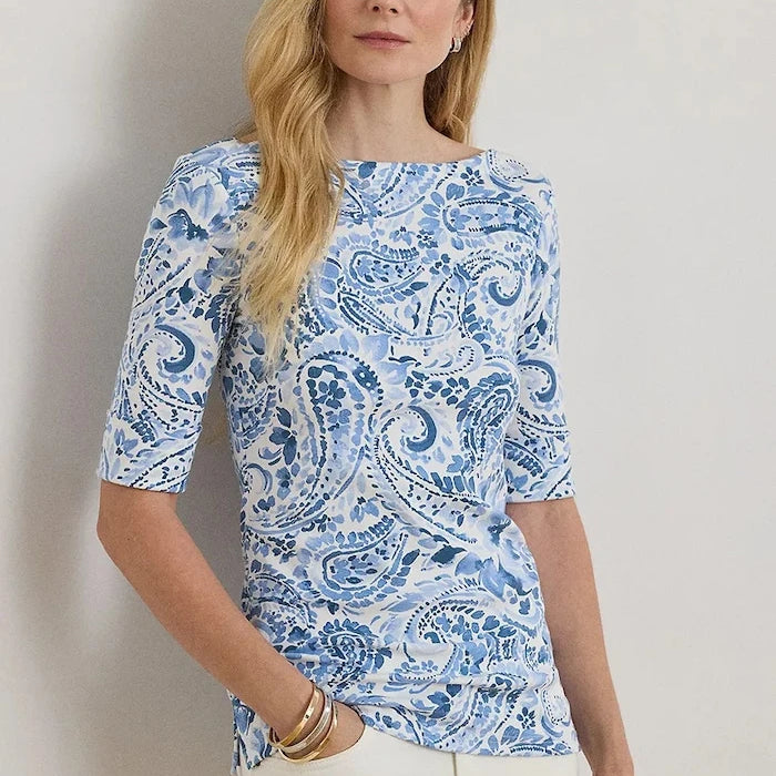 Lauren Ralph Lauren uzun kollu kadın pamuklu bluz