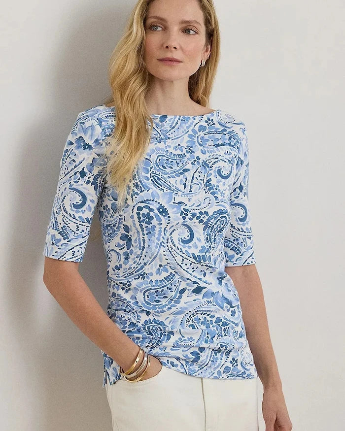 Lauren Ralph Lauren uzun kollu kadın pamuklu bluz