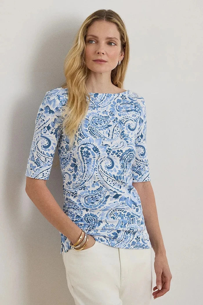Lauren Ralph Lauren uzun kollu kadın pamuklu bluz