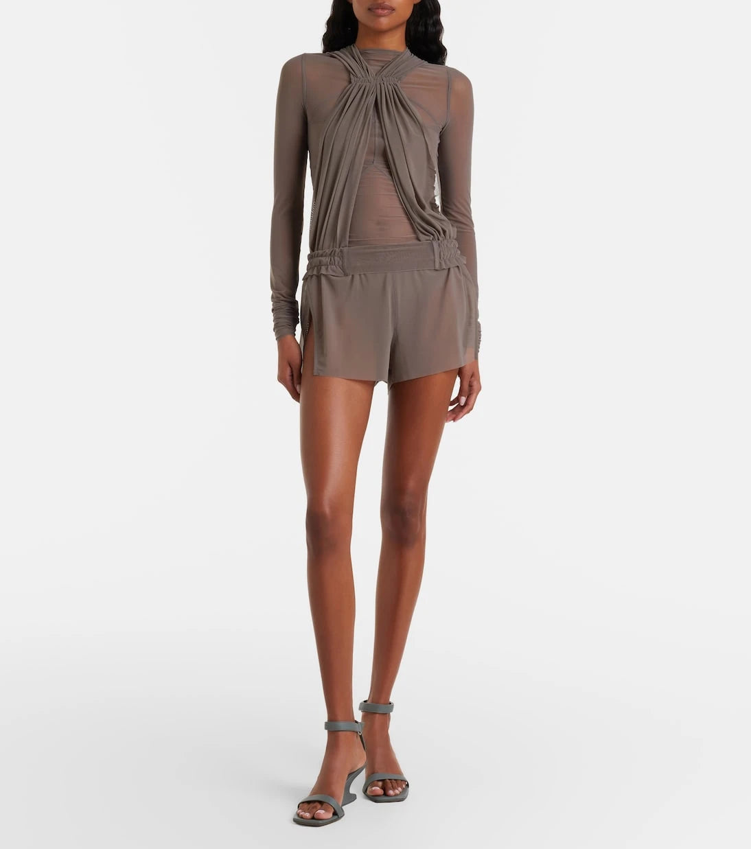 Rick Owens - Miami cutout sheer tulle bodysuit