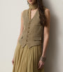Ralph Lauren Collection Beige Linen Holland Barleycorn Tweed Waistcoat