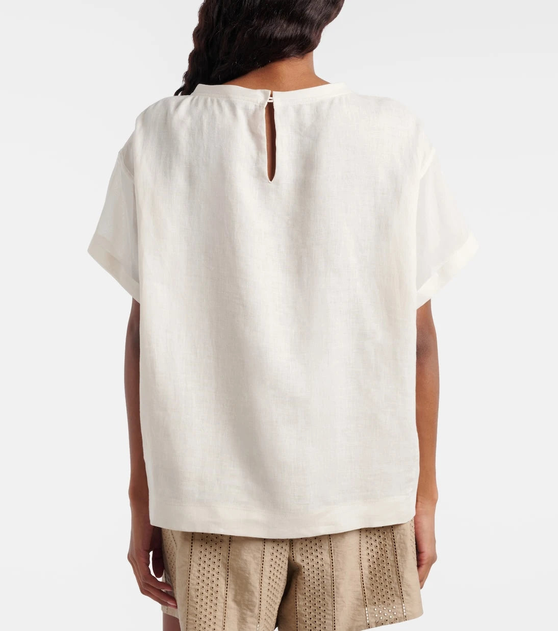 Brunello Cucinelli - Oversized linen T-shirt