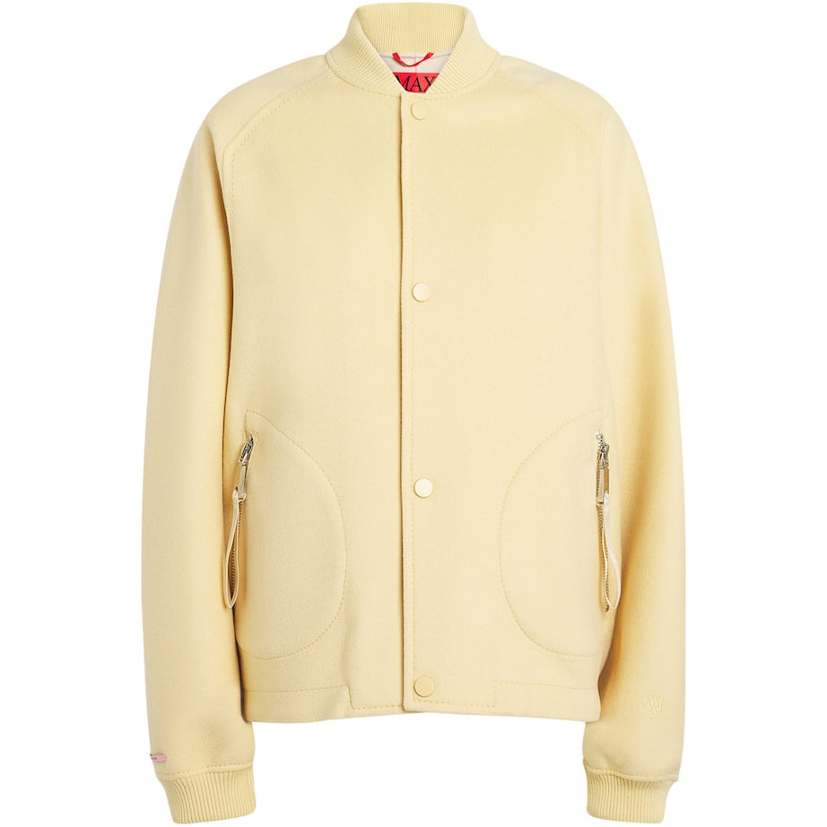 Yellow Virgin Wool Bomber Jacket