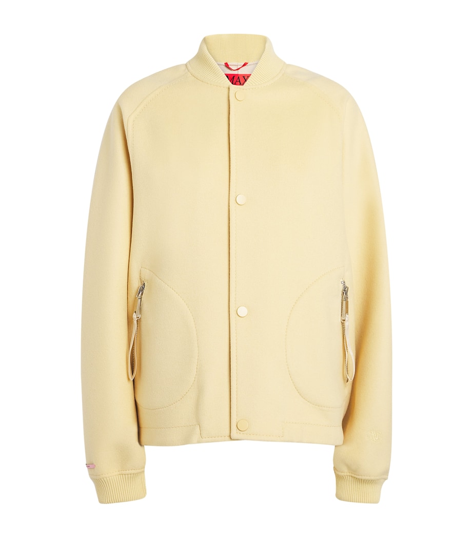 Yellow Virgin Wool Bomber Jacket