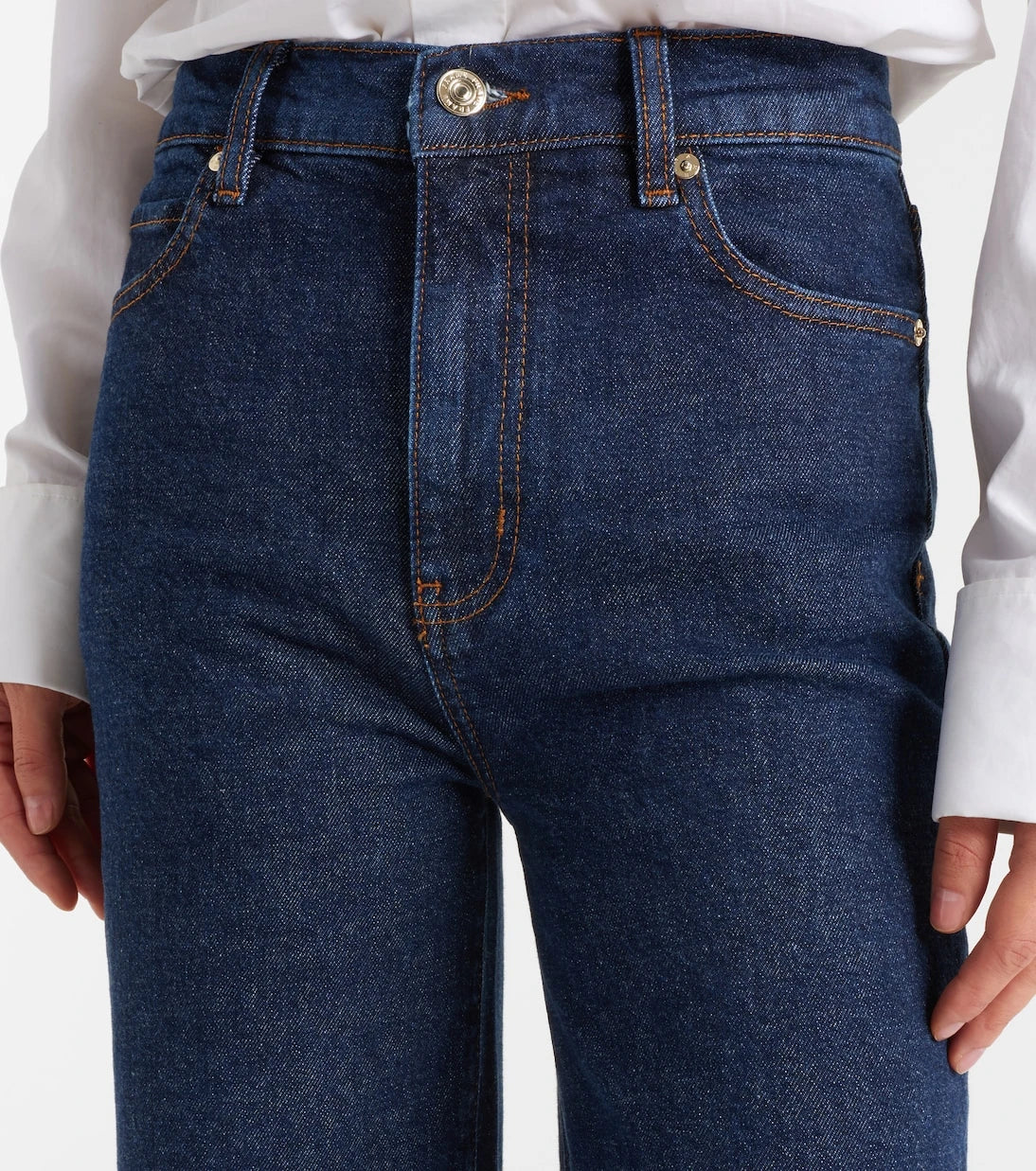 Frame - Cropped high-rise wide-leg jeans