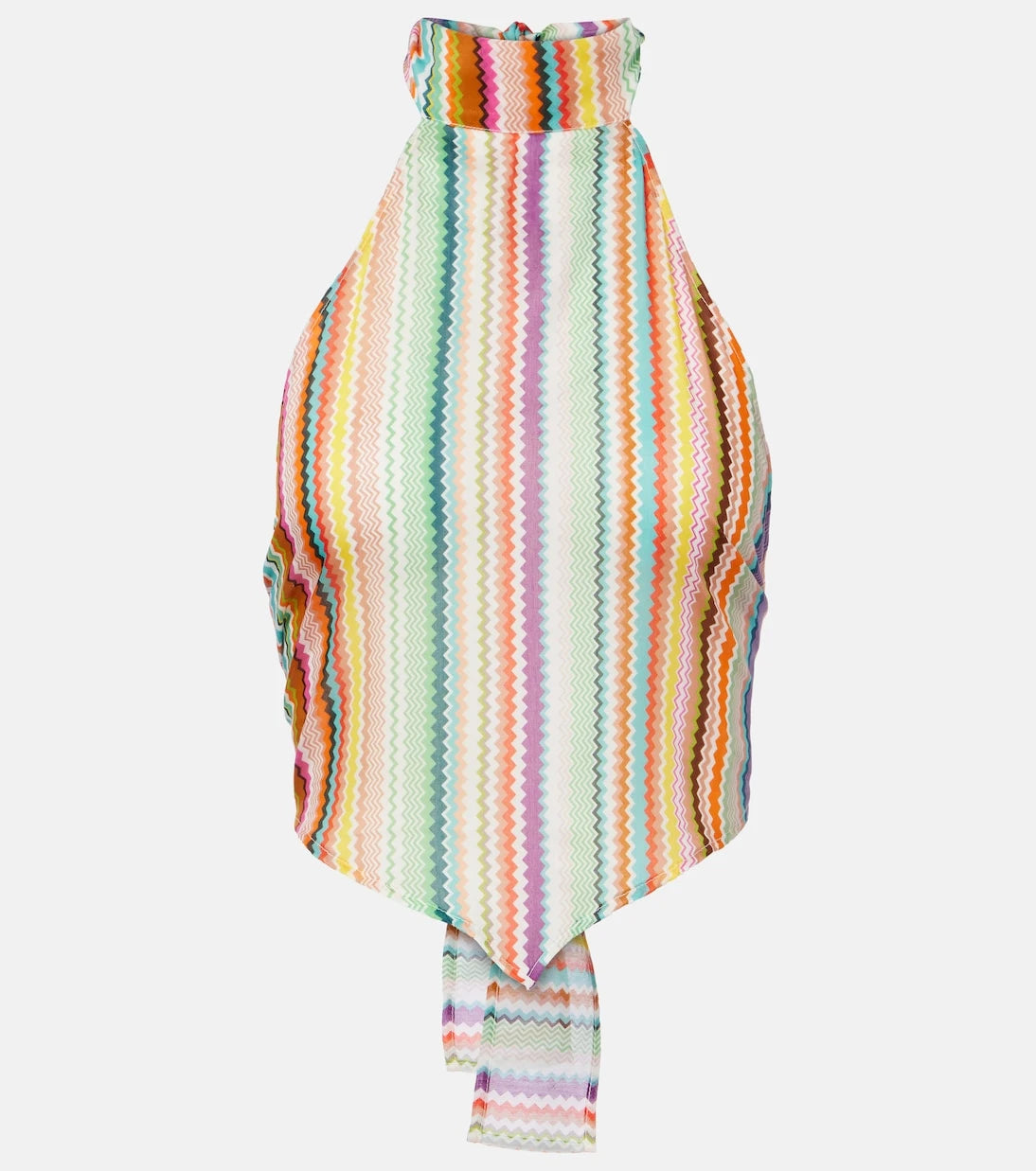 Missoni - توب ميسوني قطني وحريري مخطط بياقة هالتر