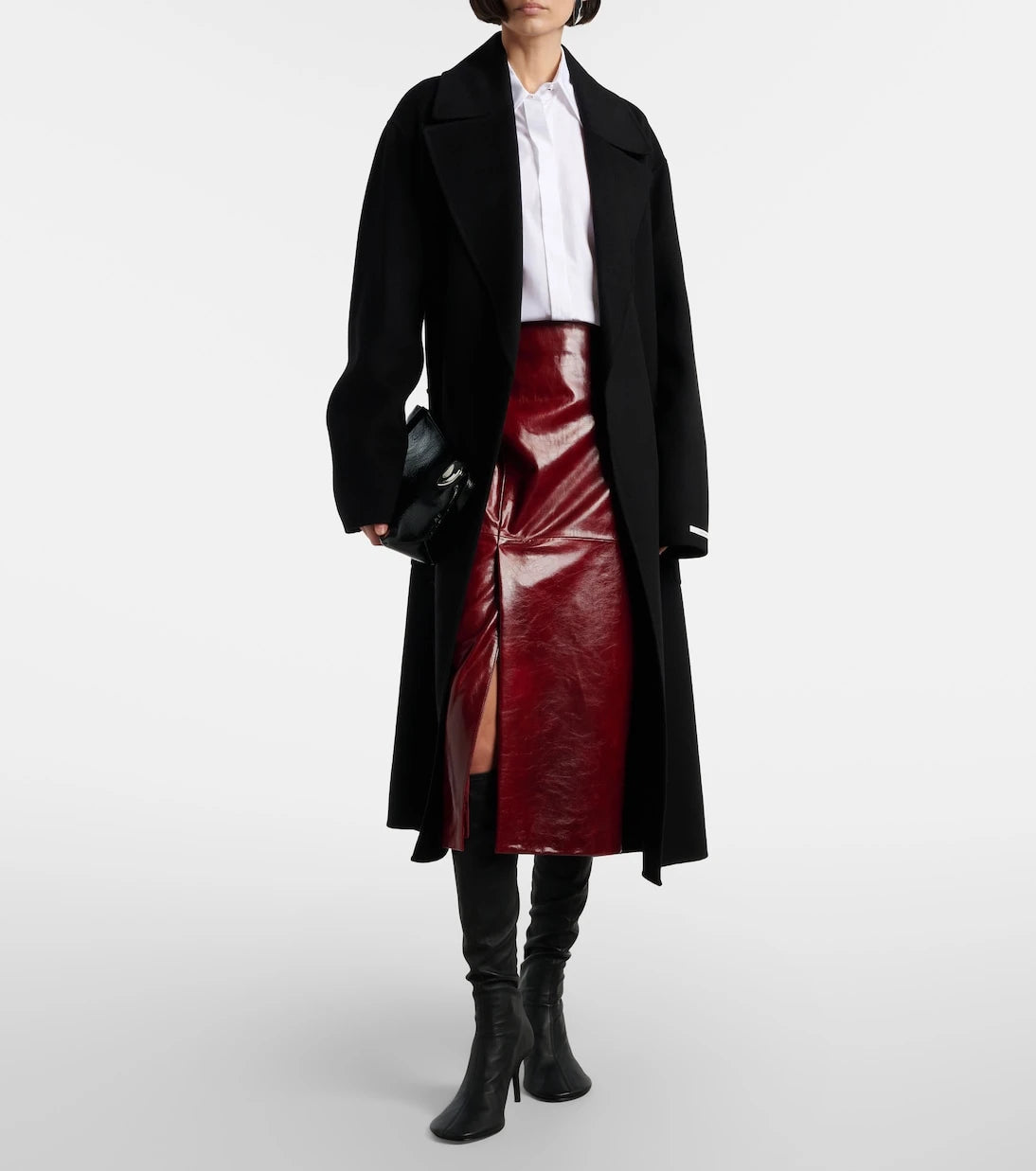 Sportmax - Belted virgin wool wrap coat